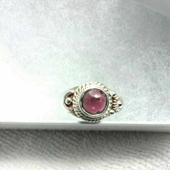 SOLD Sterling Silver Garnet Sun Moon Ring Stunning - Picture 3 of 7