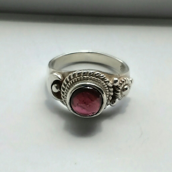 Jewelry - SOLD Sterling Silver Garnet Sun Moon Ring Stunning