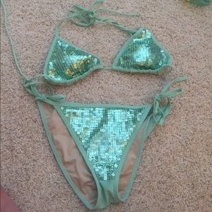 VS sparkly green bikini