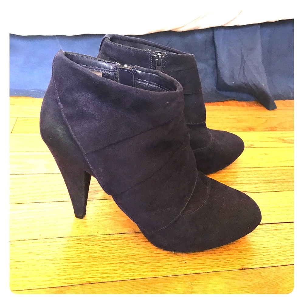 Suede purple booties