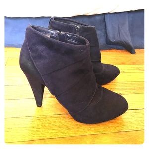 Suede purple booties
