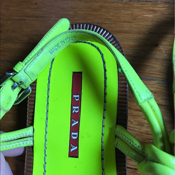Neon yellow Prada gladiator sandals 36.5 - Picture 3 of 5