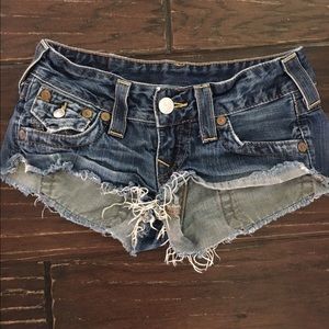 True religion joey cut off shorts