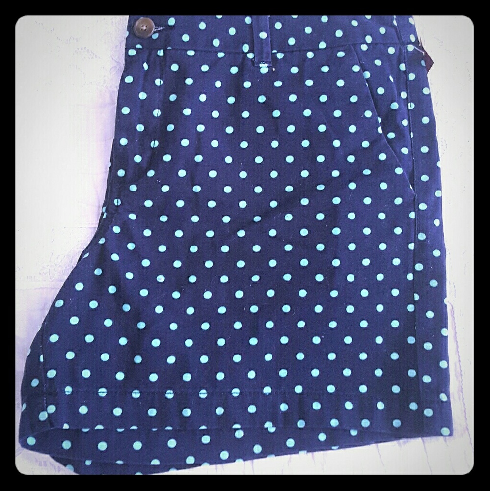 Merona blue & teal polkadot shorts