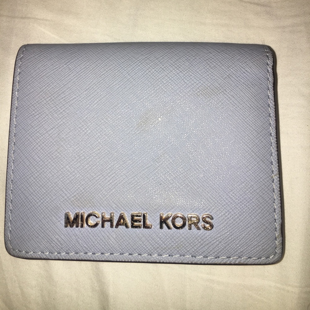 Blue Saffiano Leather Michael Kors Wallet