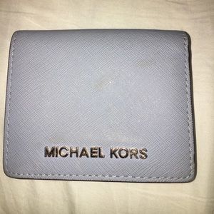 Blue Saffiano Leather Michael Kors Wallet