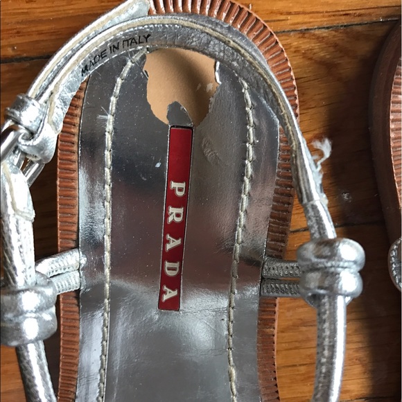 Silver Prada gladiator sandals 37 - Picture 2 of 8