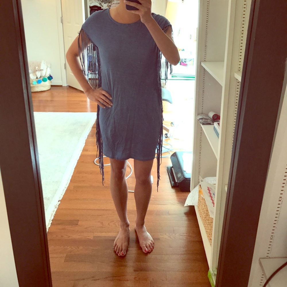 Zara Fringe Cotton Minidress