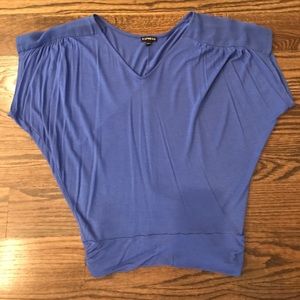 Adorable blue top with shear detail.