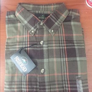 Red Head Long Sleeve plaid shirt.