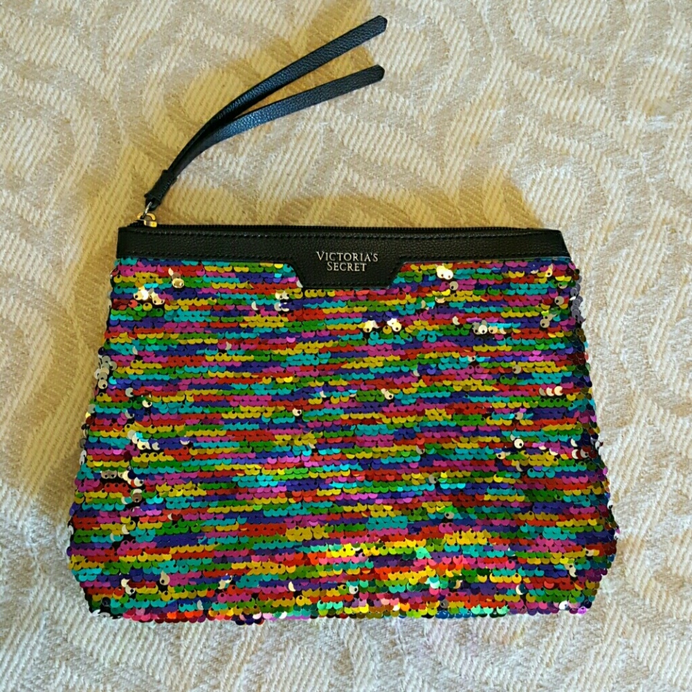 Victoria's Secret sequin front accessory bag