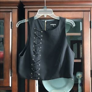 NWOT black with gold crop top!!!