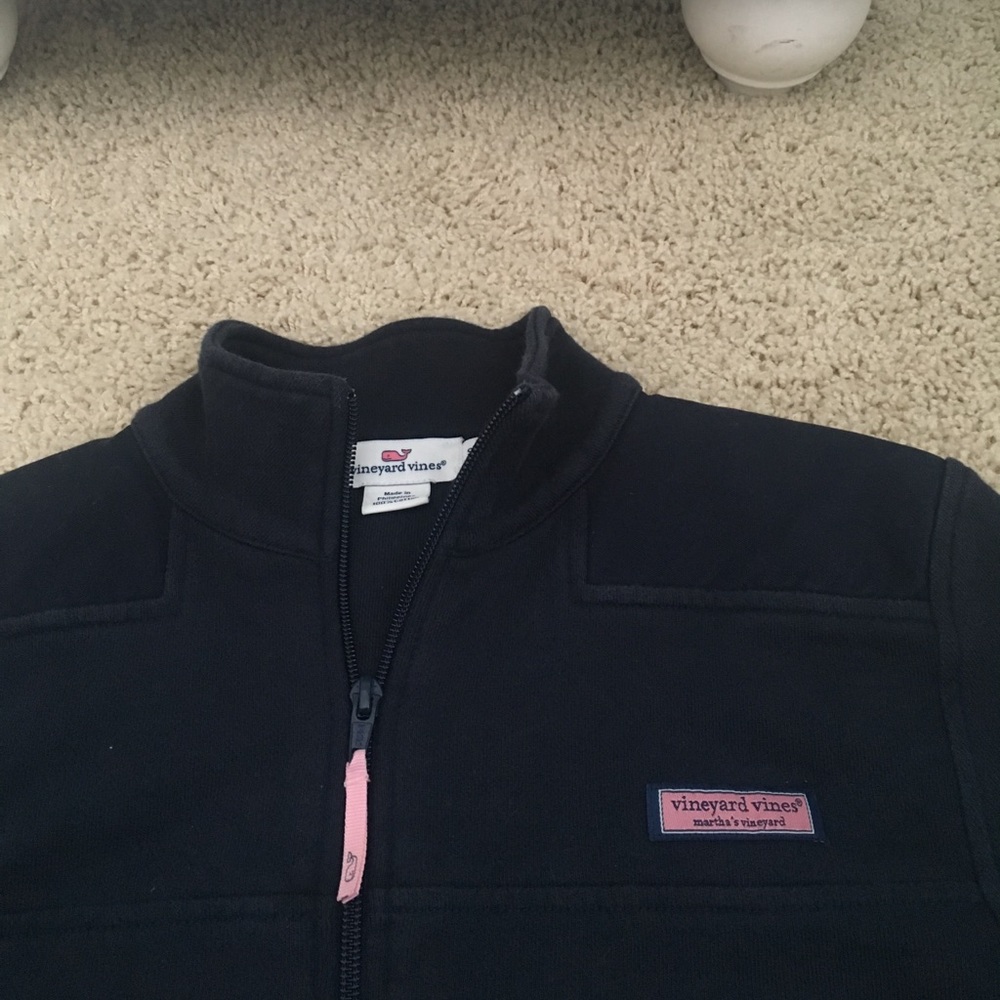 Small, navy, Vineyard Vines pullover.