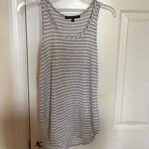 Gray and white razor back tank top