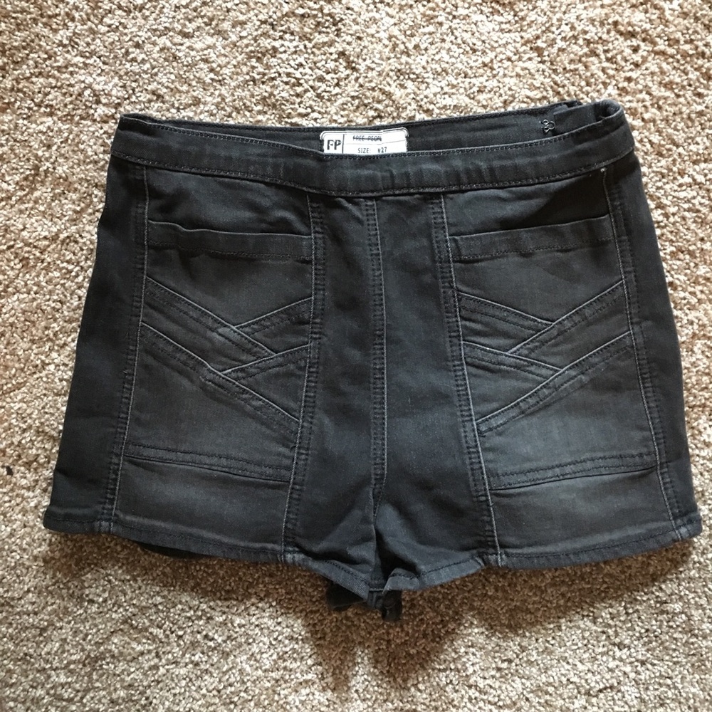 Free People high waisted side zip shorts
