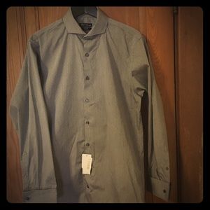 Kenneth Cole Slim fit grey patterned shirt