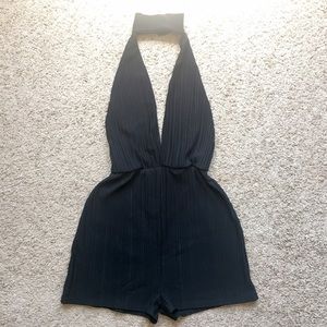 Boohoo Brand Halter Backless Romper