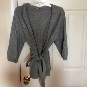 Gray tie sweater