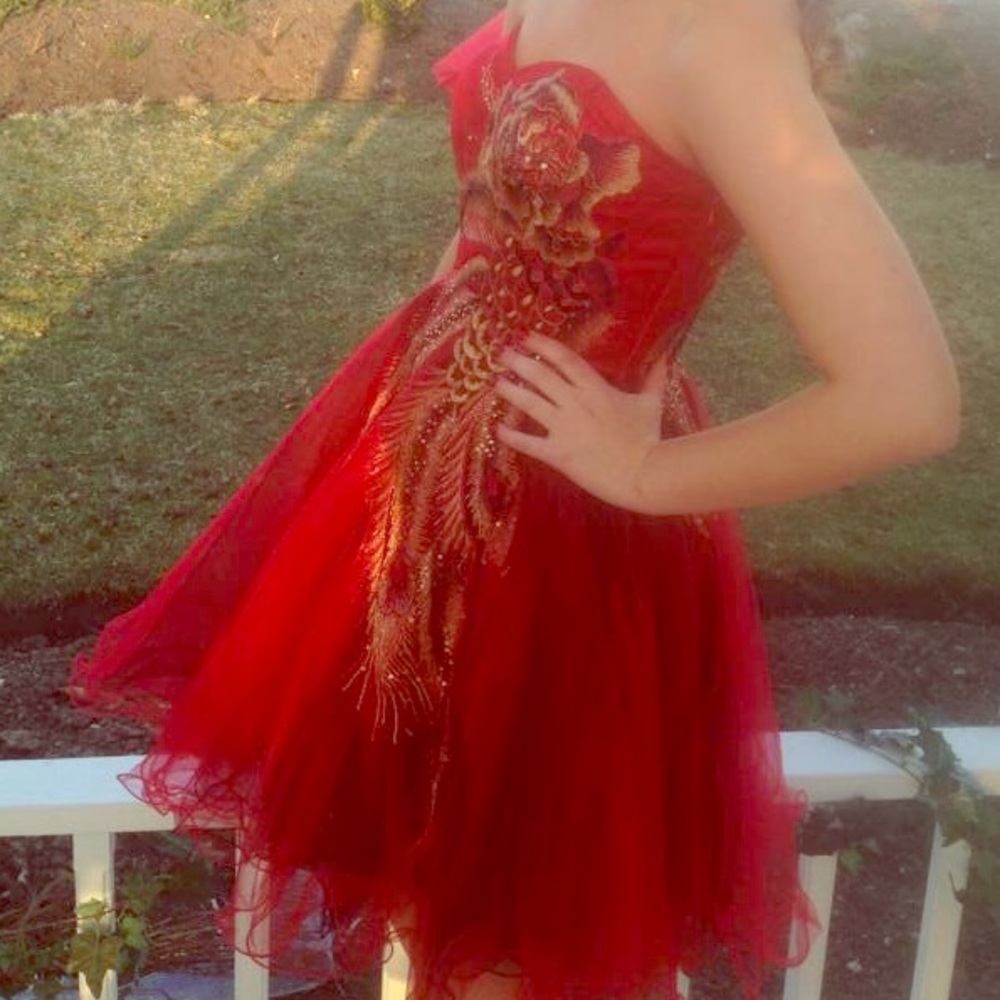 Red Peacock Dress