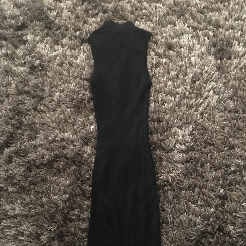 Midi black knit dress