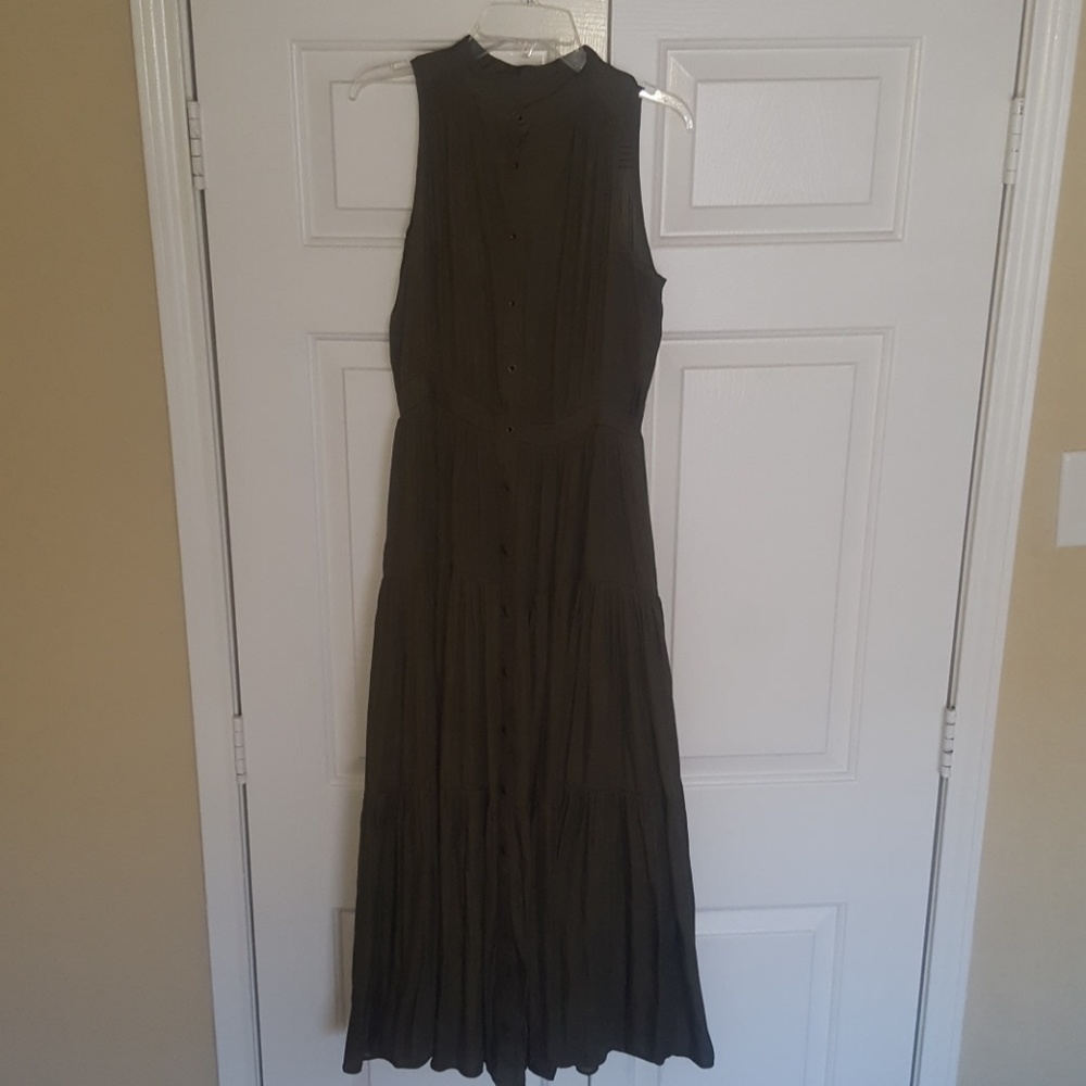 Olive Green Tiered Banana Republic Dress
