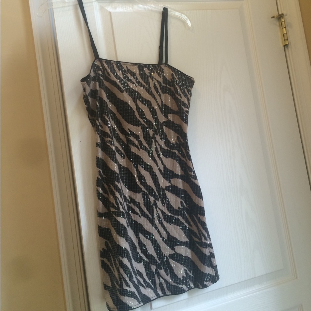 Forever 21 Zebra Print Sequin Cocktail Dress