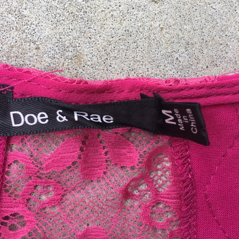 Doe & Rae Pink Lace Detail Dress - Picture 3 of 7