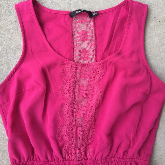Doe & Rae Pink Lace Detail Dress - Picture 2 of 7