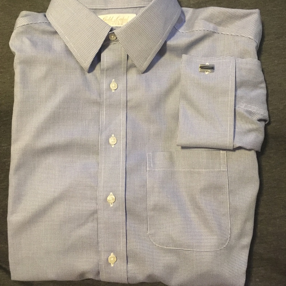 Blue checkered dress shirt