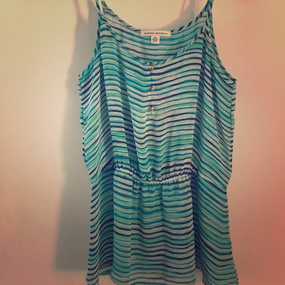 Gently worn blue/green stripe Summer top