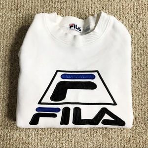 Fila Embroidered Vintage Sweatshirt In White.