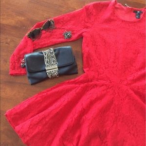 Red Lace Mini Dress