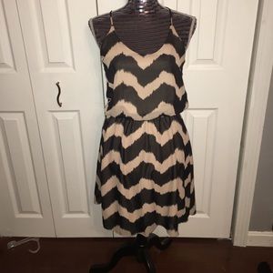 Tan and black striped dress
