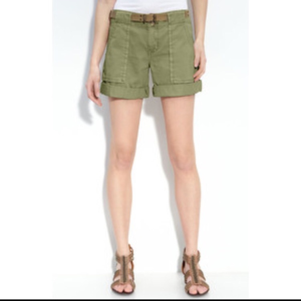 Nordstrom Sanctuary green caravan cargo shorts 25