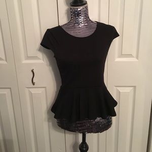 Black pemplum top shirt sleeve