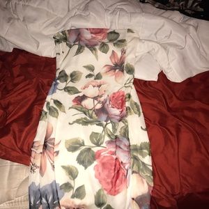 Strapless floral dress