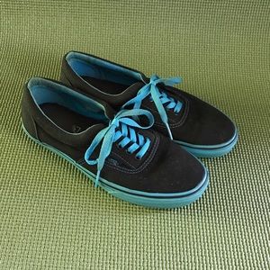 Vans Black and Blue Lace Up Sneakers
