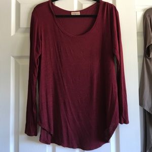Burgundy Flowy Tunic Top