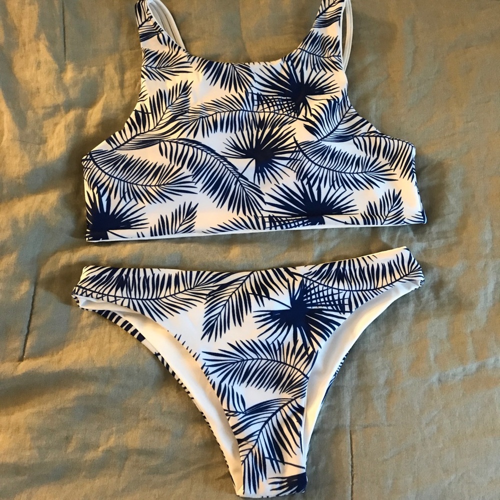 Brand new! White and blue bikini