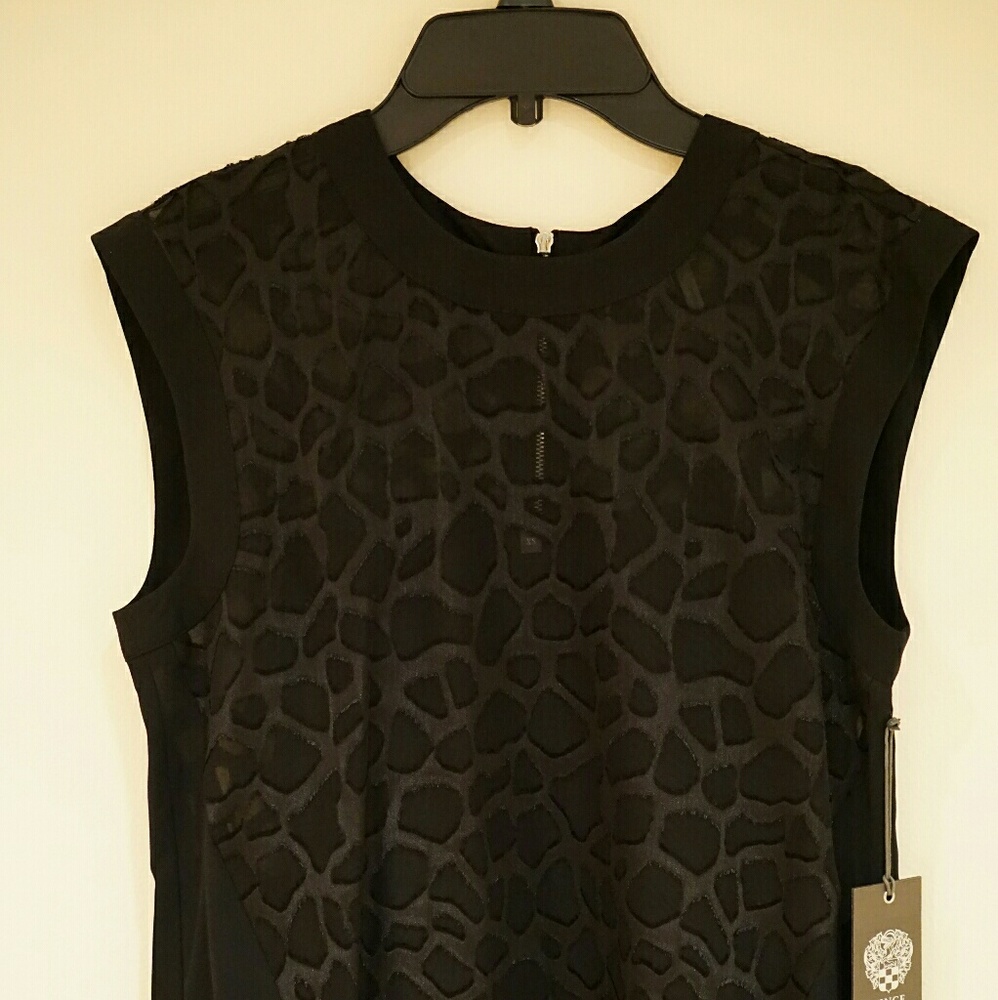Vince Camuto sleeveless blouse with sheer panels
