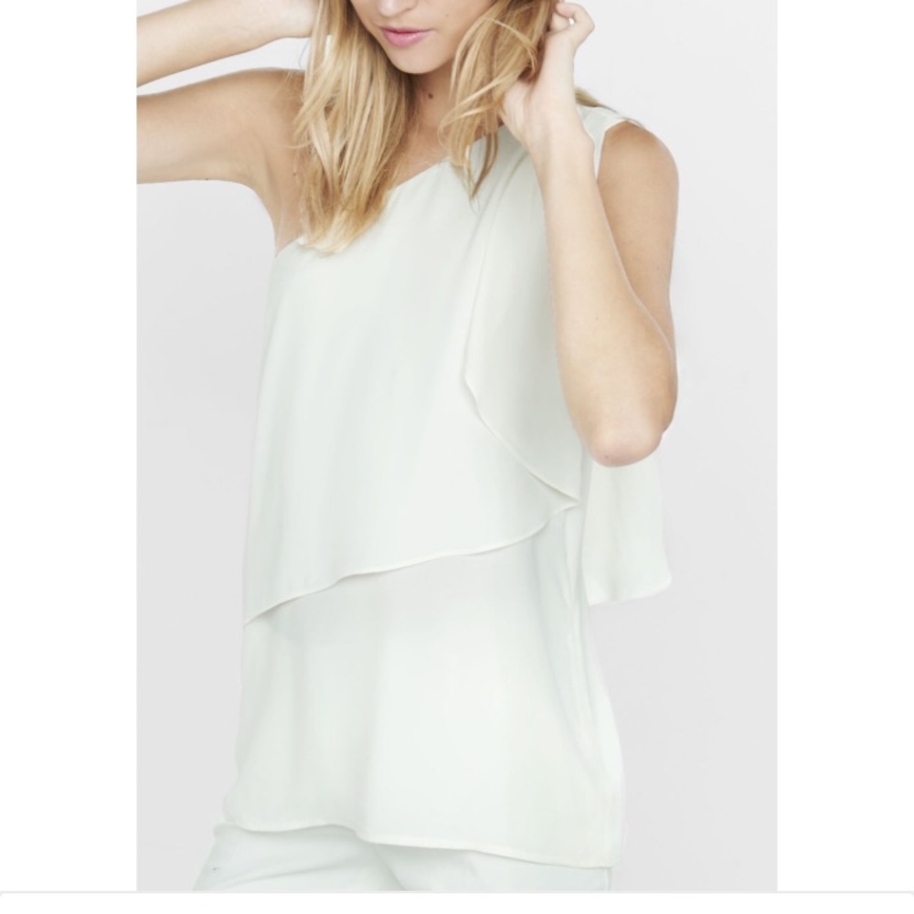 Express One Shoulder Ruffle Tank