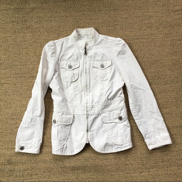 Banana Republic Jackets & Blazers - Banana Republic Ivory Zip Jacket S