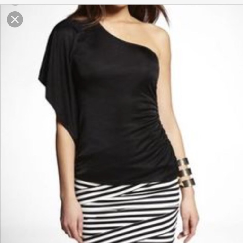 Express Ruched One Shoulder Top