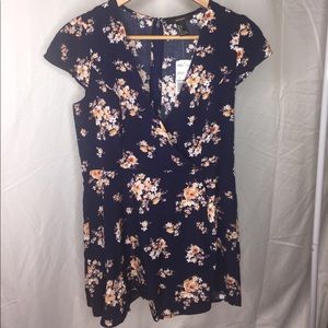 Floral Navy Romper