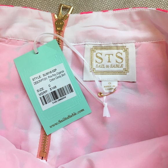 BNWT Sail to Sable pink flower organza skirt - Picture 3 of 5