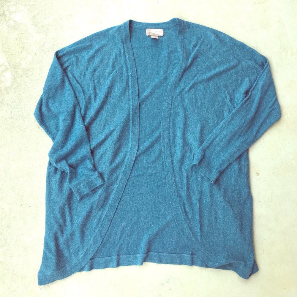 Forever 21 Long Blue Open Cardigan