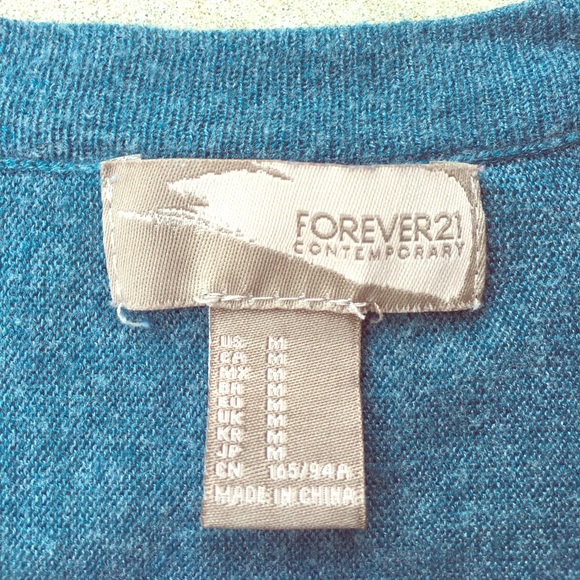 Forever 21 Long Blue Open Cardigan - Picture 2 of 2