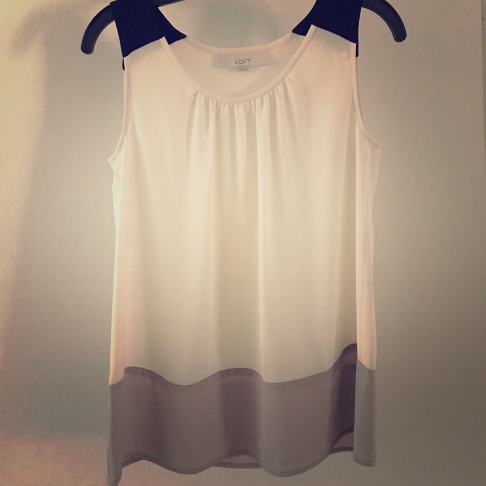 Loft- Sleeveless color block blouse/top