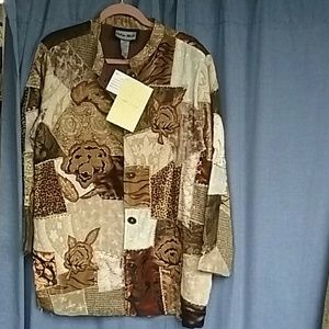 Indigo Moon Quilted Jacket and Fringed Skirt Set