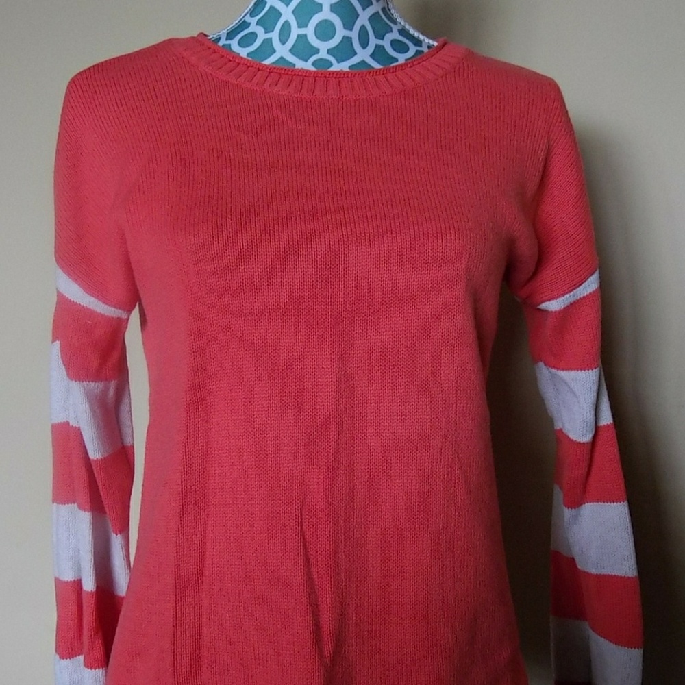 Old Navy orange striped sleeve sweater